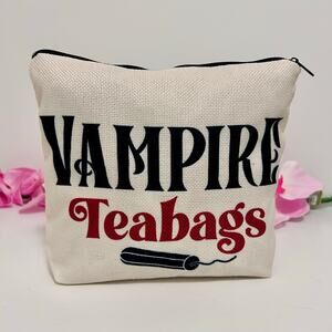 Vampire Teabags Cosmetic Bag Large Capacity Makeup Pouch